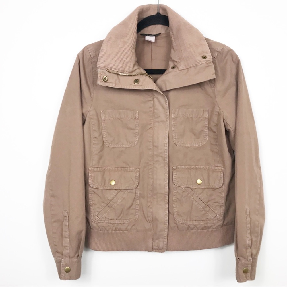 J. Crew Bomber Jacket Zip 100% Cotton Small